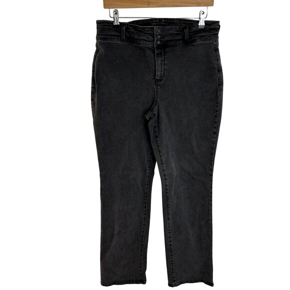 NYDJ Marilyn Straight Jeans Womens Size 10 Black Gray Stretch - Picture 1 of 5